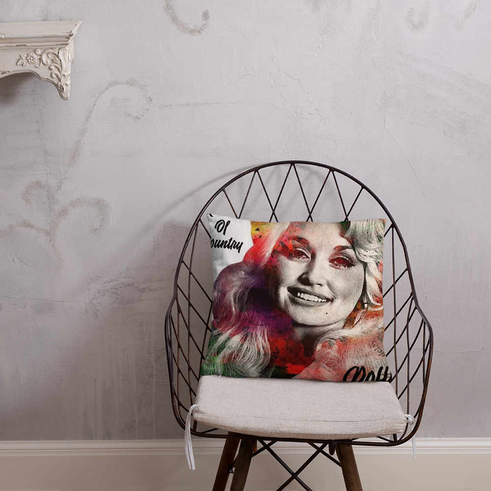 Dolly Parton the "Queen of Country" All-Over Print Accent Throw Pillow