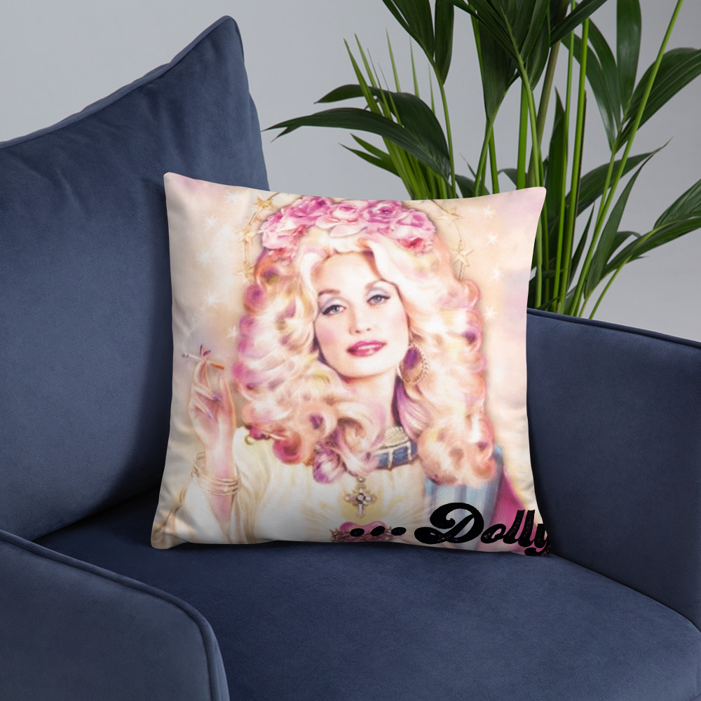 Dolly Parton Inspired "Pink Pastel Princess" All-Over Print Basic Throw Pillow